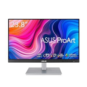 ASUS ProArt Display PA247CV 23.8” (60.45cm) Monitor, 1080P Full HD, 100% sRGB/Rec. 709, IPS, ΔE < 2, USB-C HDMI DisplayPort with Daisy-Chaining, Calman Verified, Eye Care, Anti-Glare, Ergonomic Stand