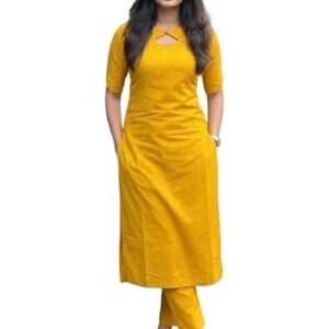 ANNI Designer Women's Viscose Straight Printed Kurta with Pant | Ethnic Indian Kurta Set | Round Neck Keyhole Design | Elbow Sleeve Traditional Dress | Office Occasion Outfit